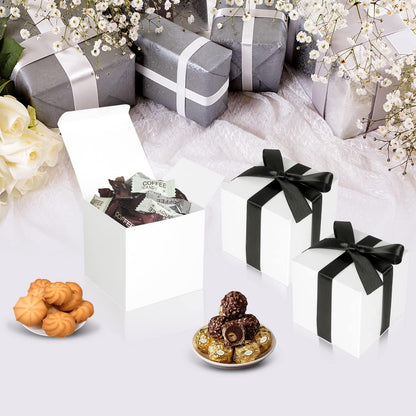 100 Pack Small Gift Boxes, 2x2x2 Inches Favor Boxes Gold Paper Gift Boxes with Lids for Presents, Crafting, Cupcake Boxes, Gifts, Candy Boxes for Wedding Party Bridal Shower Baby Shower Favors
