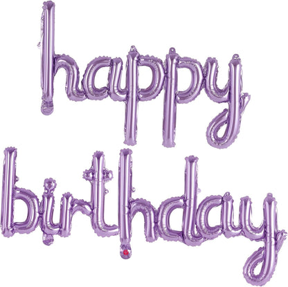 Happy Birthday Balloons Banner Foil Letters Balloons Connected, Personalized Birthday Signs for Women Men Boys Girls Birthday Party Decorations, Small Gold