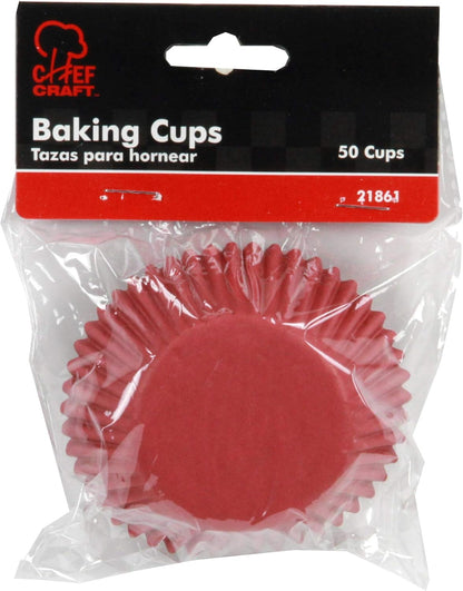 Chef Craft Classic Cupcake Liners, 50 count, Bright Red