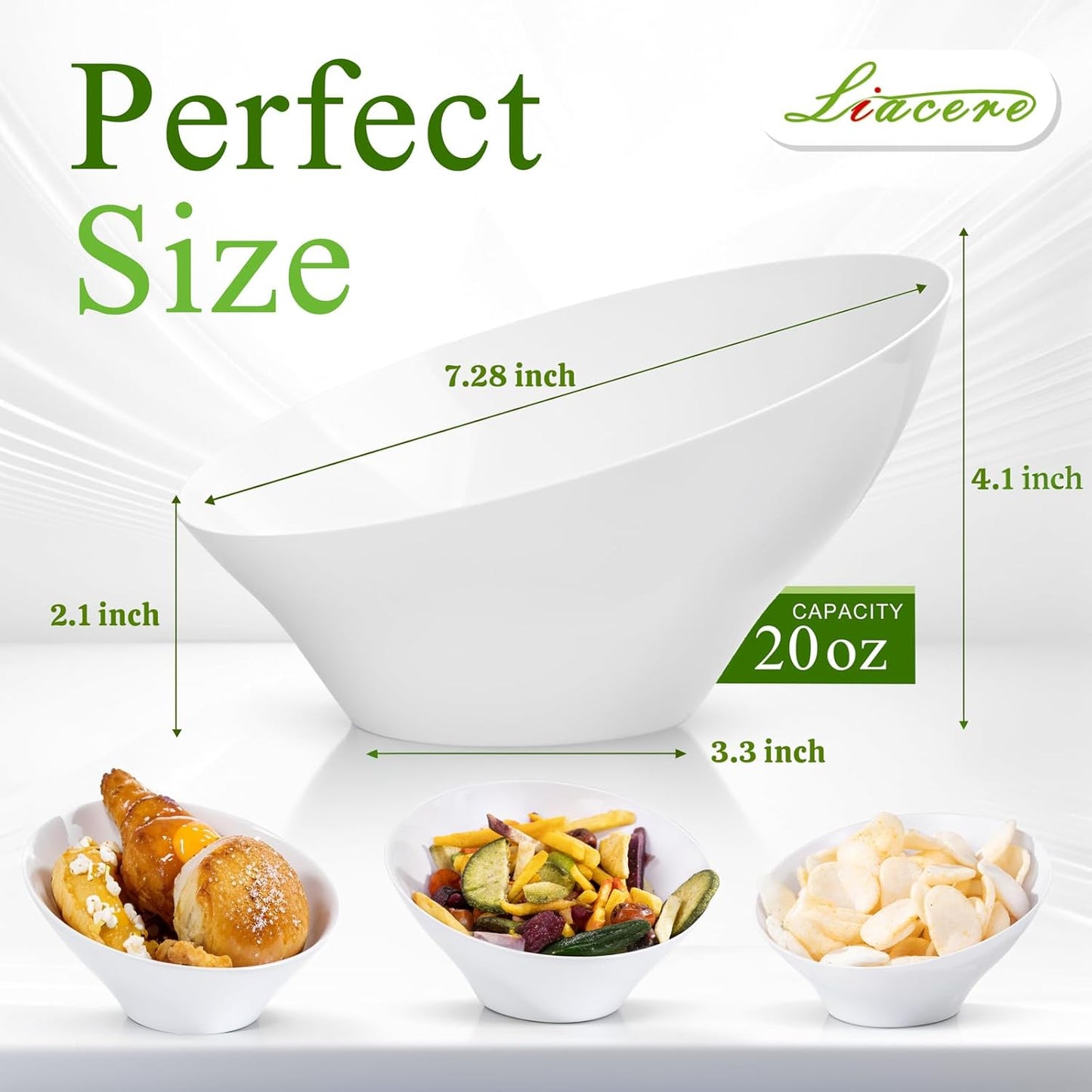 Liacere 54 OZ Clear Plastic Serving Bowls - 16PCS Angled Serving Bowls - Disposable Bowl for Candy Chip - Party Table Salad and Fruit，Can be Used Weddings and Gatherings＆ New Year