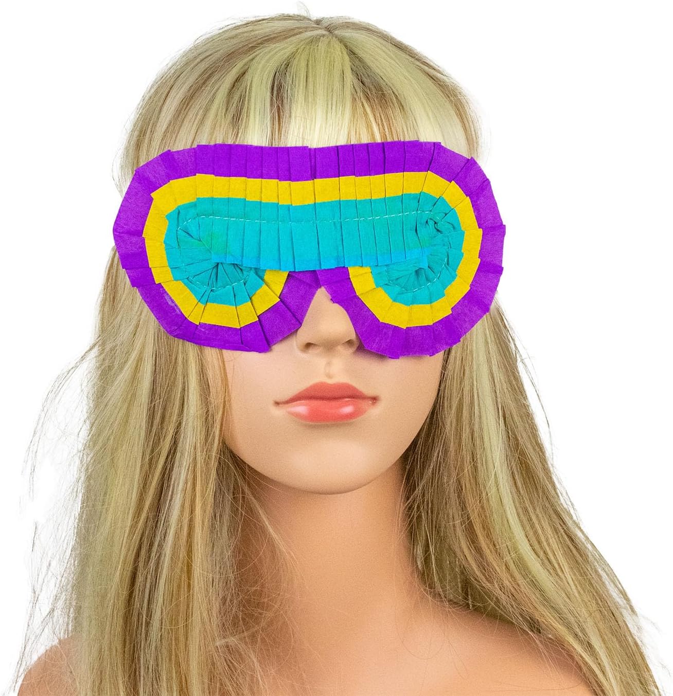 Multicolor Paper Pinata Blindfold (7.5" x 6.25") - Ideal for Kids' Birthday Parties & Celebrations, 1 Pc.