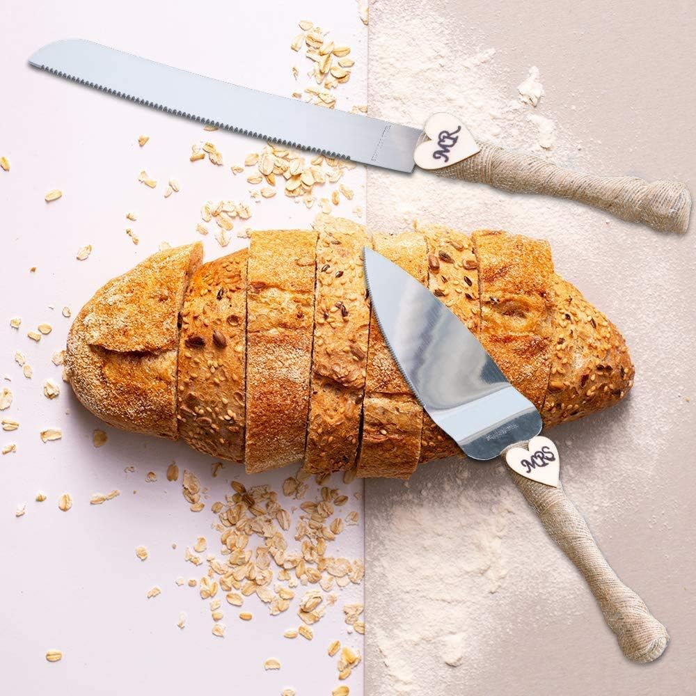 MR MRS Wedding Cake Knife and Server Set Pizza Pie Cake Knife Cutter Serveing