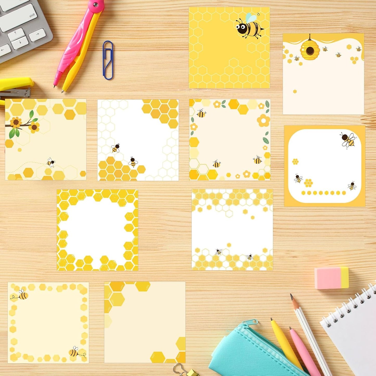 12 Pcs Ice Cream Sticky Notes Summer Popsicle Sticky Notepad Colorful Self-Adhesive Post Notes Cute Mini Memo Pad Removable Note for Office School Classroom Student Ice Cream Party Favors