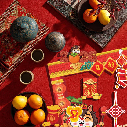 KYMY 2026 Chinese New Year Photo Booth Props Kit, 1 Selfie Frame & 24 Photo Booth Props, Zodiac Horse Year Spring Festival Festive Selfie Accessories for Asian Lunar New Year Party Favors