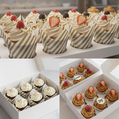 150 Pieces Tulip Cupcake Muffin Liners Paper Baking Cups Greaseproof Cupcake Wrappers for Birthday Wedding Party Baby Showers Catering Restaurants(Pink)