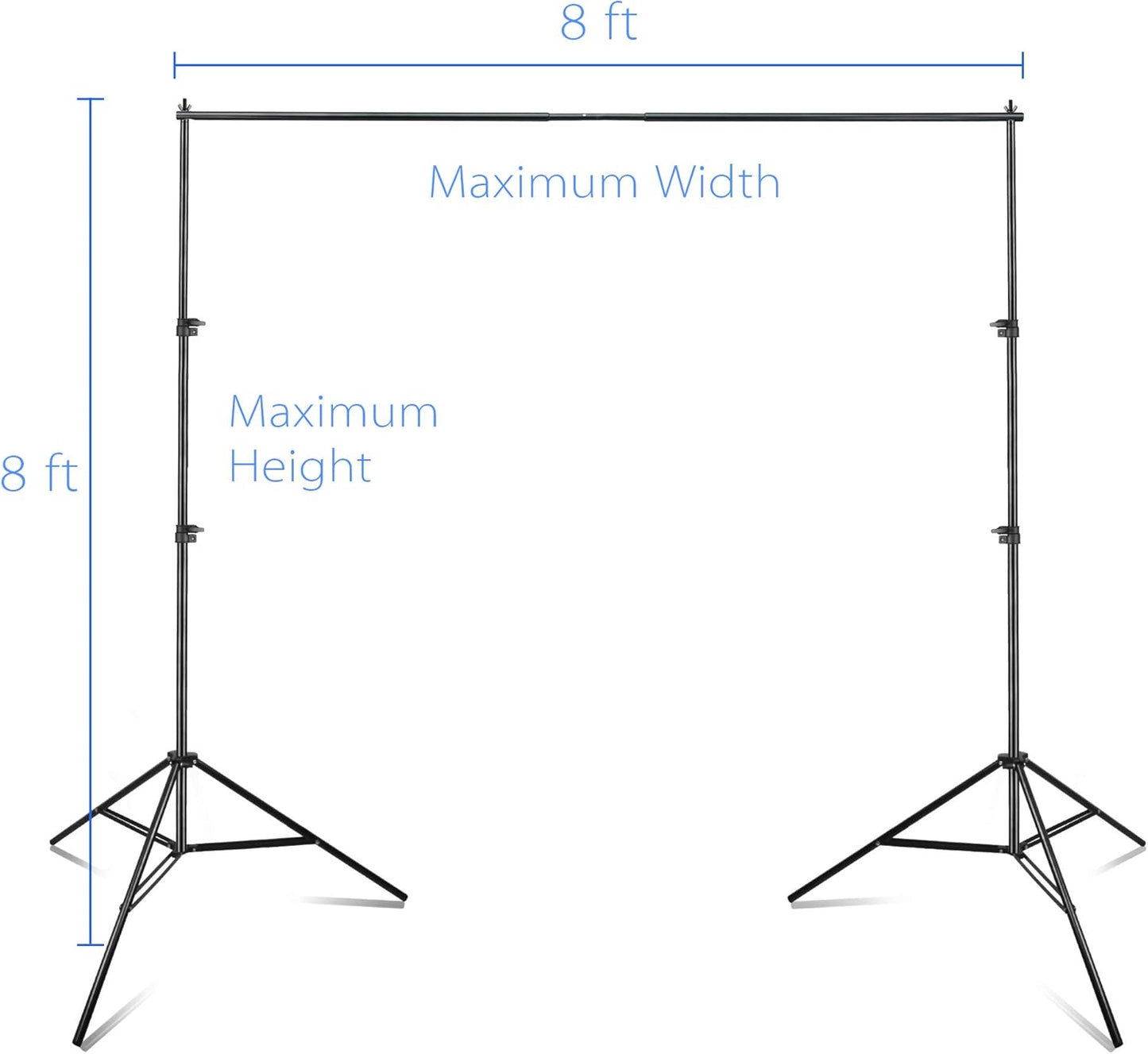 EMART 10x10FT Backdrop Stand, Photo Studio Back Drop Adjustable Stand with 6 Backdrop Clamps,2 Sandbags and Carry Bag,Heavy Duty Background Support System Kit for Photography,Parties,Wedding,Video