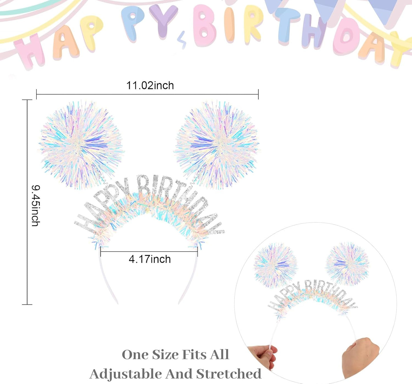 CAVETEE Happy Birthday Crown and Tiara for Women & Girls Party Decorations Gifts