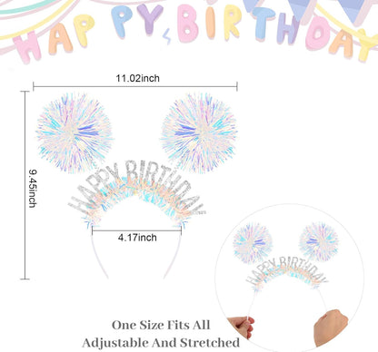 CAVETEE Happy Birthday Crown and Tiara for Women & Girls Party Decorations Gifts