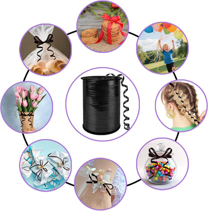 Metallic Shiny Curling Ribbon，500 Yard，1/5" for Crafts,Gift Wrapping, Balloon String, Baby Shower, Parties & Festivals, Florist Flowers (Silver)