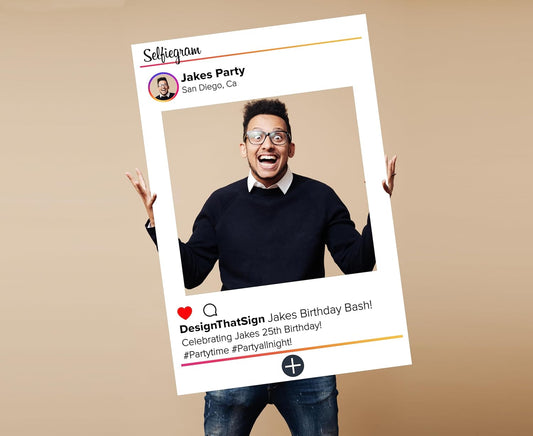 Photo Frame Cutout, Great for Birthday, Graduation, Bridal Shower Events, Social Media Template, Customize with Your info 2 Sizes to Choose