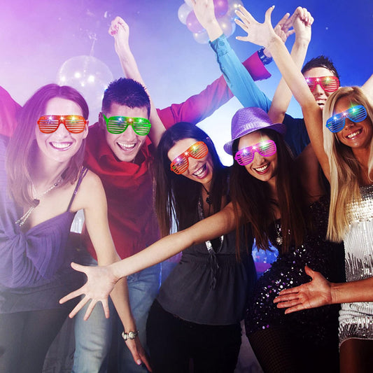 SHQDD 24 Pack LED Glasses, Glow in the Dark Party Supplies, 5 Neon Colors with 3 Flashing Modes, Glow in the Dark Sunglasses Toys Bulk, Neon Party Favors for Kids/Adult Birthday Halloween Holiday