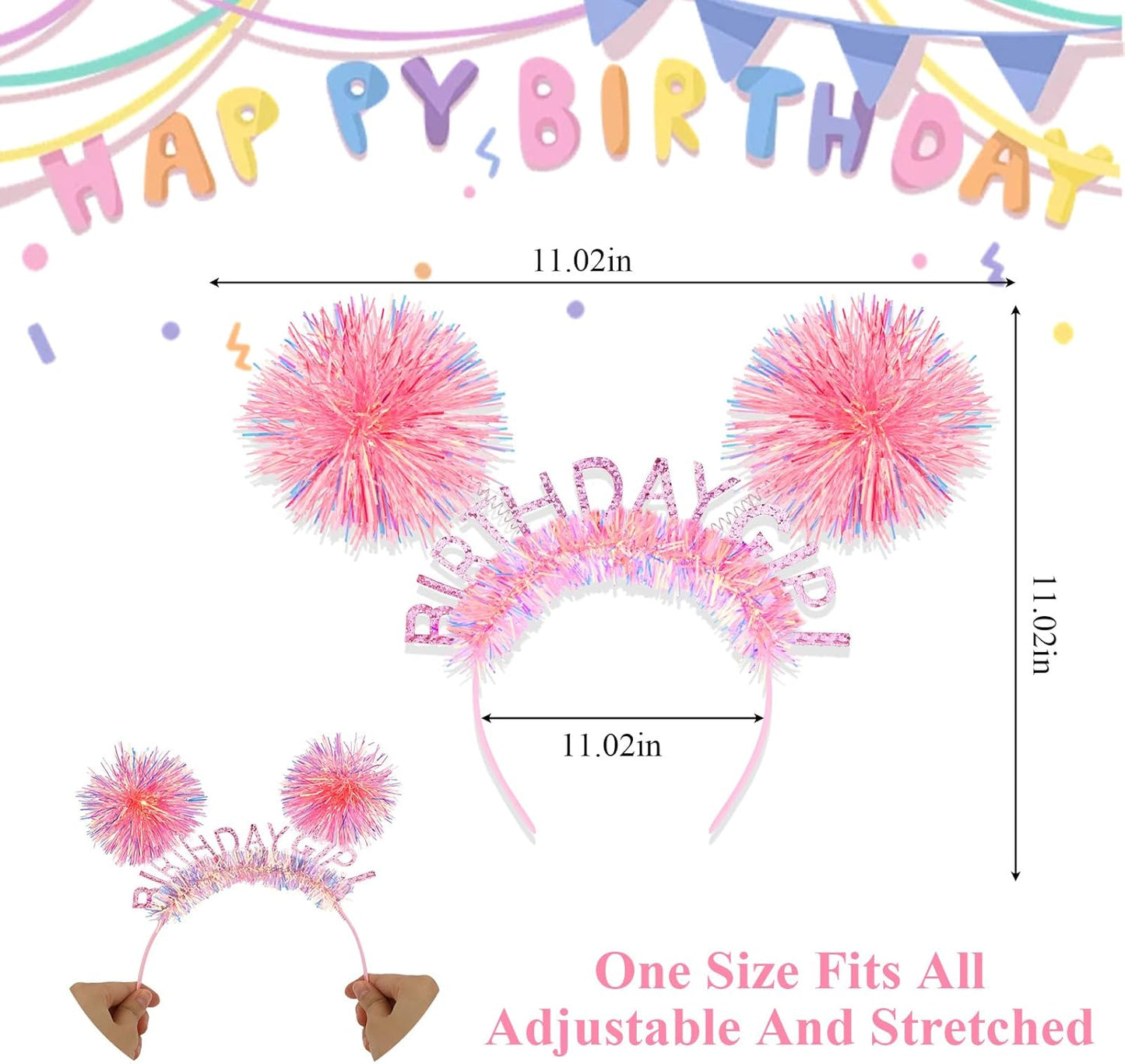 CAVETEE Happy Birthday Crown and Tiara for Women & Girls Party Decorations Gifts