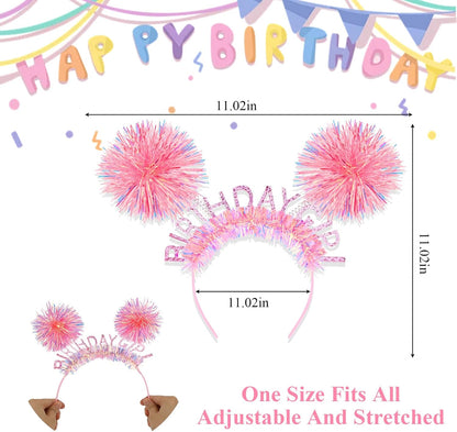 CAVETEE Happy Birthday Crown and Tiara for Women & Girls Party Decorations Gifts