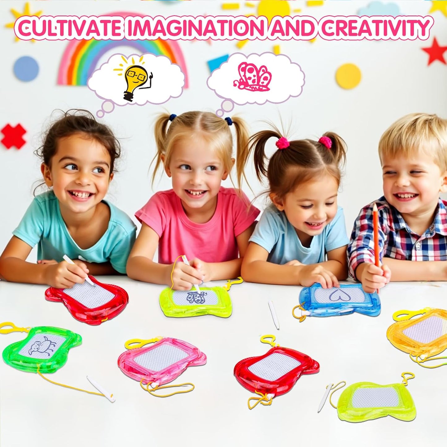 16PCS Mini Magnetic Drawing Board Party Favors Bulk for Kids 4-8 8-12 Birthday Summer Goodie Treat Bag Stuffers Classroom Treasure Chest Carnival Prizes Box Toys Pinata Filler End of Year Student Gift