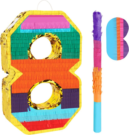 Dinosaur Pinata - Dinosaur Decorations with a Blindfold and Bat for Boys Girls Animal Themed Birthday Party Kids Classroom Game Decorations Supplies (15.7 x 11.4 x 3.1 Inches)