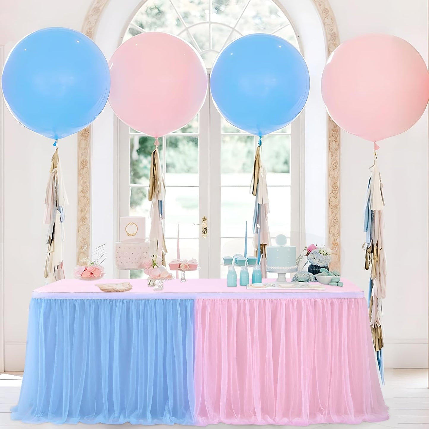 72inch Champagne Gold Tulle Table Skirts for Rectangle Round Tables, Gold Grim Ruffle Tulle Tutu Cloth Table Skirt 6ft for Wedding Birthday Party Cake Dessert Decor(No Top Cover)