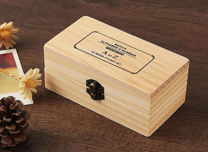 Pack of 36 Pcs Small Wooden Rubber Stamps 0.2 Inch of Letter and Number for DIY Craft Card and Photo Album (B)