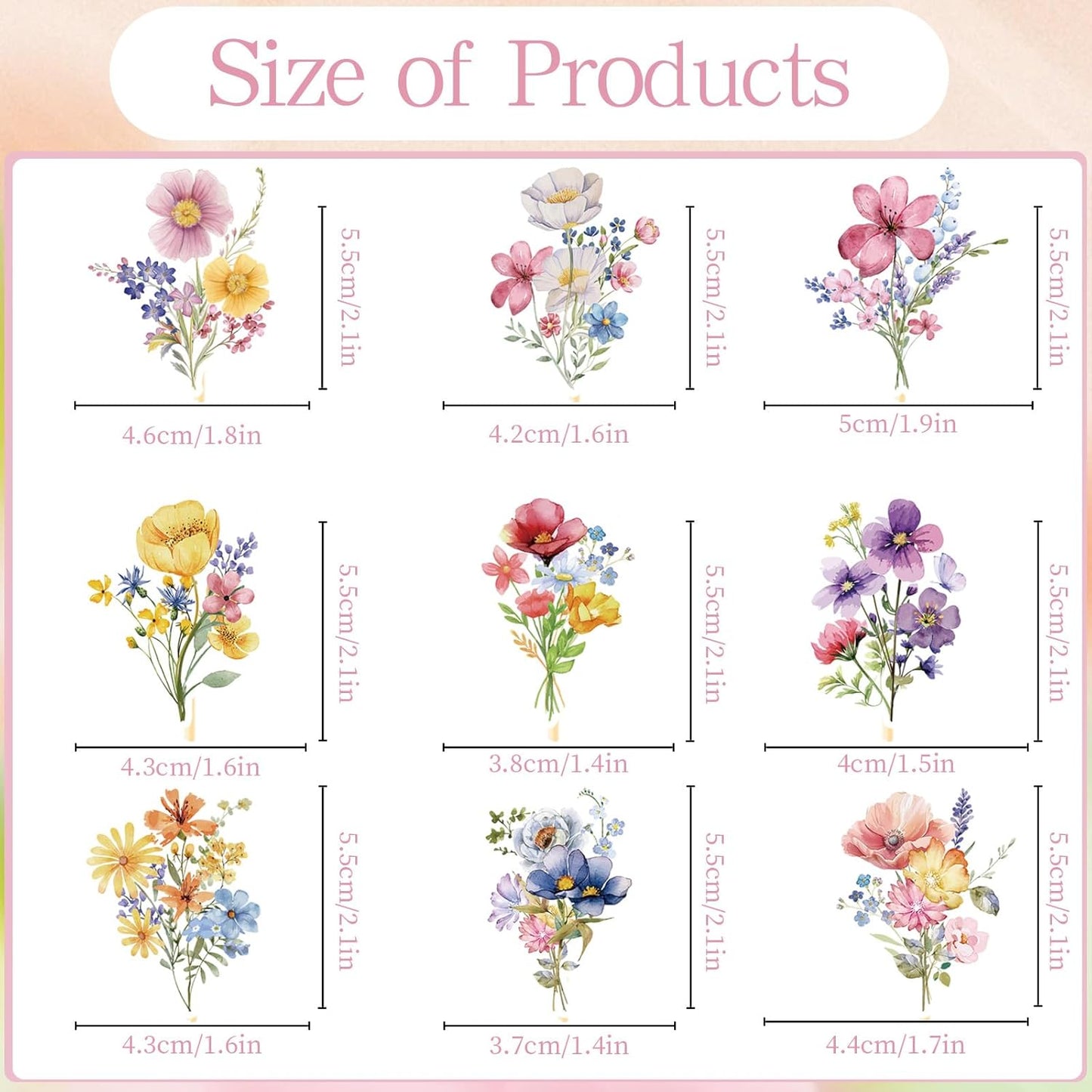 Wildflower Birthday Party Decorations, 36PCS Flower Floral Cupcake Toppers Decoration, Baby in Bloom Baby Shower Cupcake Picks Decor Party Supplies for Gilrs Women