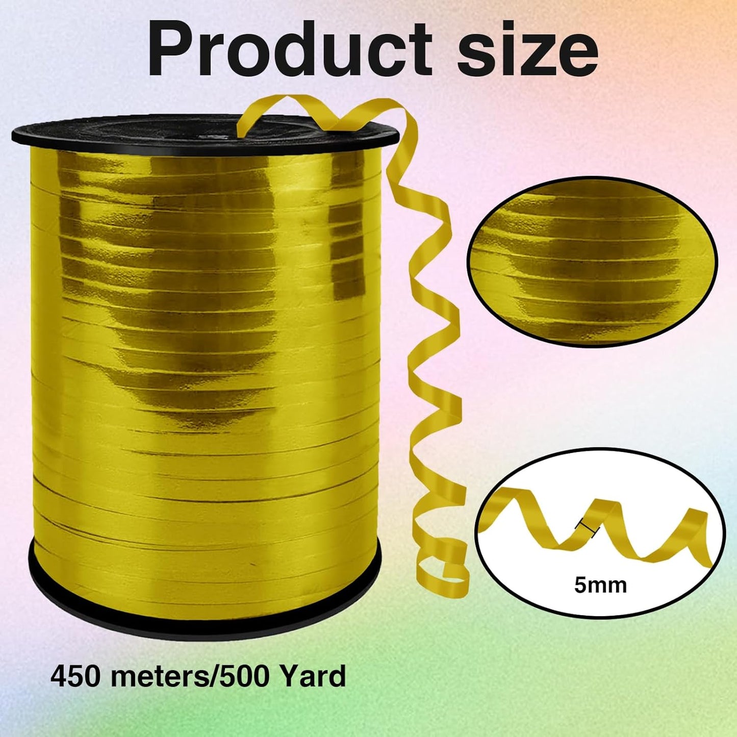 Metallic Shiny Curling Ribbon，500 Yard，1/5" for Crafts,Gift Wrapping, Balloon String, Baby Shower, Parties & Festivals, Florist Flowers (Silver)