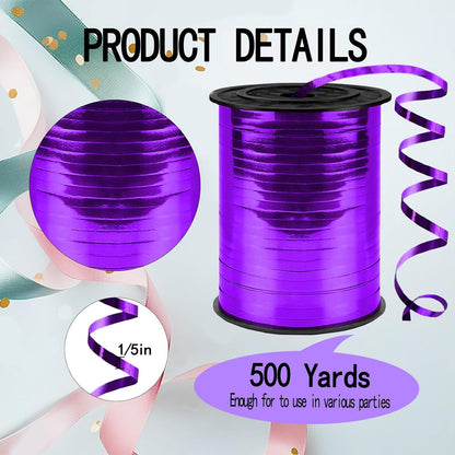 500 Yards Curling Ribbon,1/5 Inch Shiny Black Ribbon,Balloon String, Party Decoration,Ribbons for Florist Flower Bows for Graduation Supplies