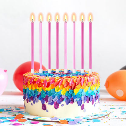 BEAN LIEVE 30-Count Champagne Gold Long Thin Metallic Birthday Candles, Cake Candles, Birthday Parties, Wedding Decorations, Party Candles, Cake Decorations