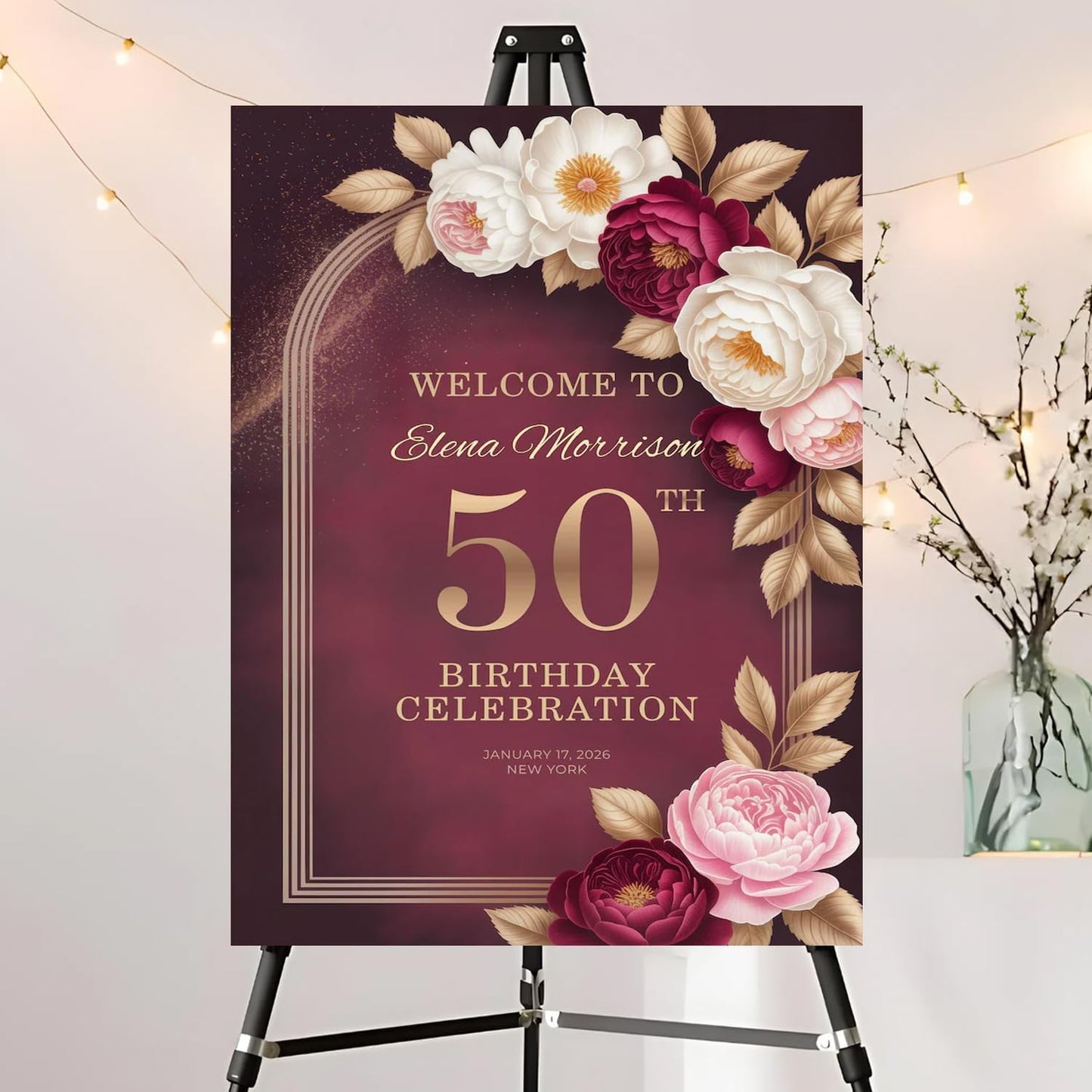 Editable Birthday Welcome Sign, Pink Bow Birthday Party Sign, Custom Birthday Signs, Welcome To Birthday Party, Birthday Party Decor, Welcome To Birthday Celebration Party Sign #12
