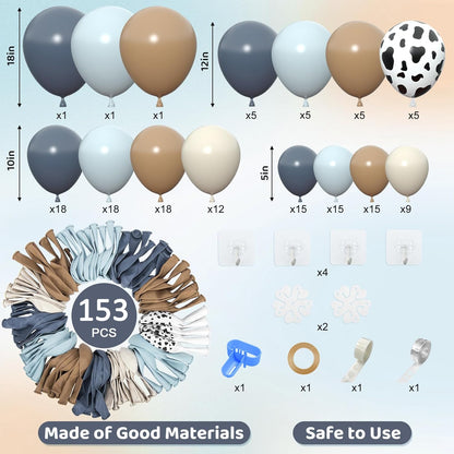 Amandir 153pcs Purple Blue Pink Balloon Garland Arch Kit, Different Sizes 18 12 10 5 inch Teal Yellow Latex Metallic Confetti Balloons for Magic Birthday Engagement Party Decoration