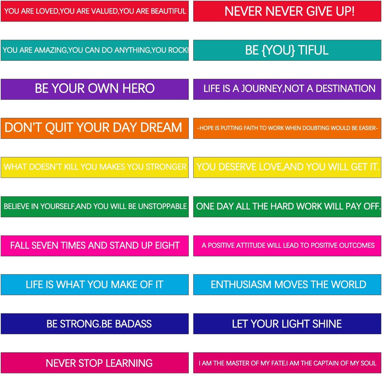 60 Pieces Motivational Quote Rubber Wristbands Colored Inspirational Silicone Bracelets Stretch Unisex Wristbands for Women Men Gifts, 20 Styles