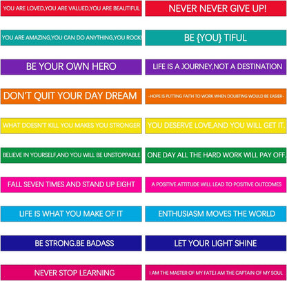 60 Pieces Motivational Quote Rubber Wristbands Colored Inspirational Silicone Bracelets Stretch Unisex Wristbands for Women Men Gifts, 20 Styles