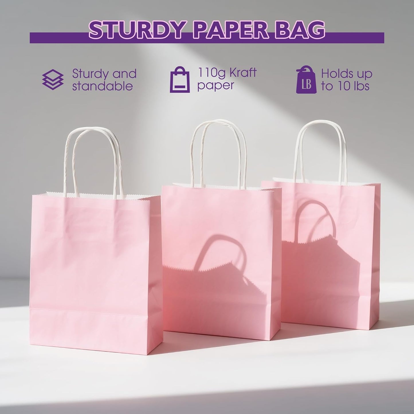 32 Pack Paper Gift Bags with Handles, 5.8"×3.2"×8.25" Party Favor Bags, Gift Bags, Small Gift Bags with Handles, Party Bags, Small Goodie Bags Bulk for Birthday, Crafts, Wedding, Party Supplies (8 Colors)