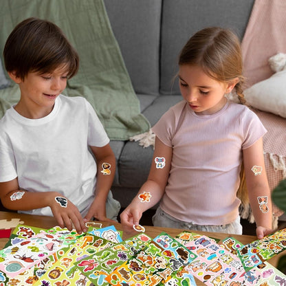 48 Sheets Stickers for Kids, Cute Stickers Variety Pack for Scrapbooking, Teachers Classroom Prizes, Goodie Bag Stuffers Including Animals, Cars, Dinosaurs, Fishes, Hearts, Stars and More