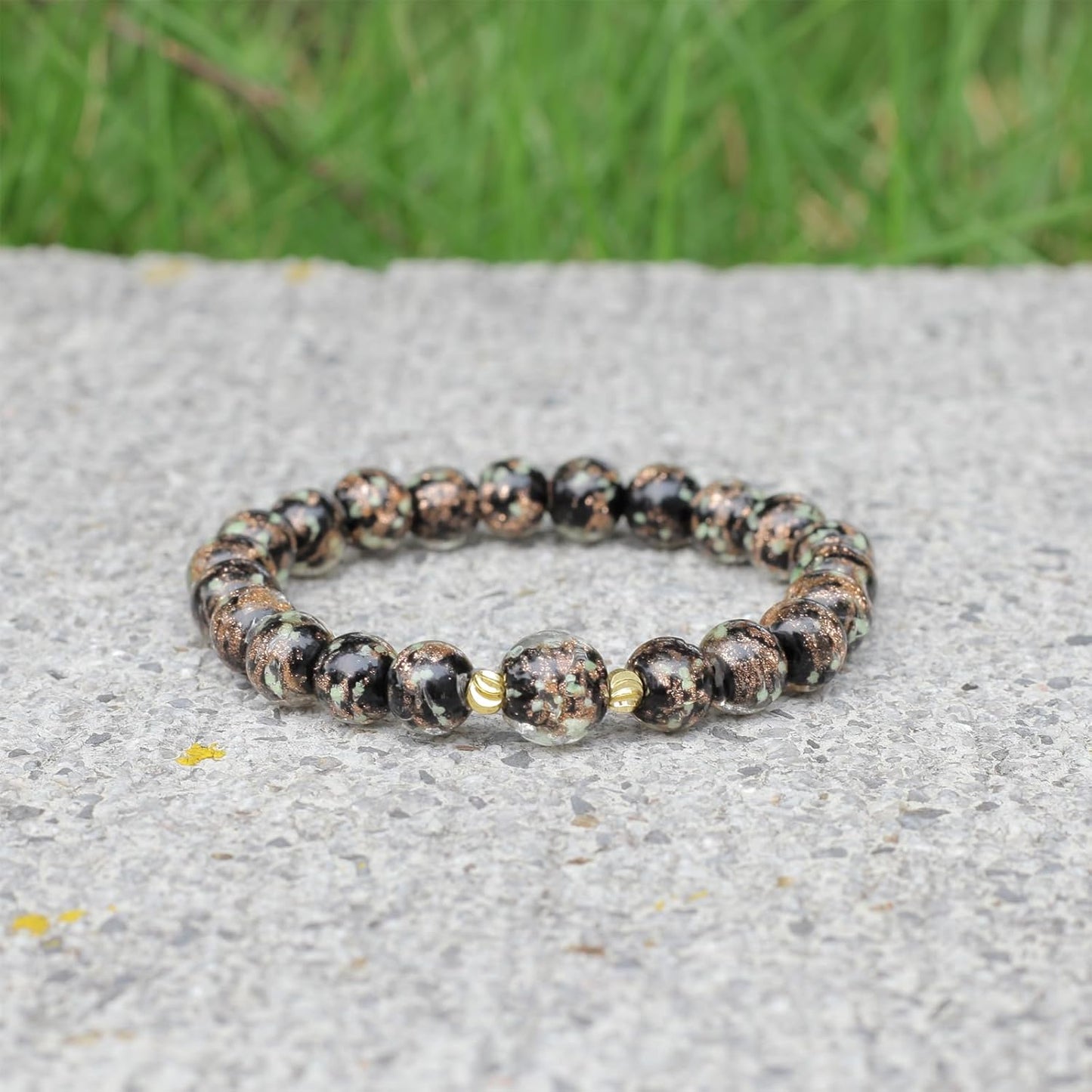Glass Beaded Bracelet Glowing Bracelet Luminous Beads Bracelet for Women Glass Mermaid Bracelet Bangles Anti Anxeity Healing Energy