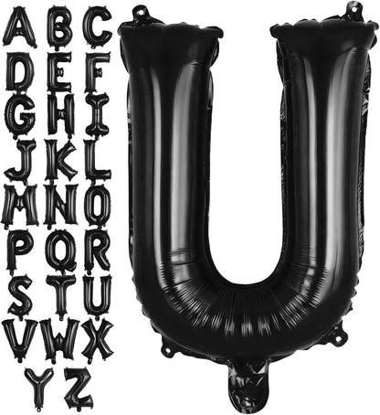 Black Letter A Balloons, 40 Inch Large Foil Letter Balloons, Custom Phrase Balloon for Birthday Party Wedding Anniversary Decoration (Black A)