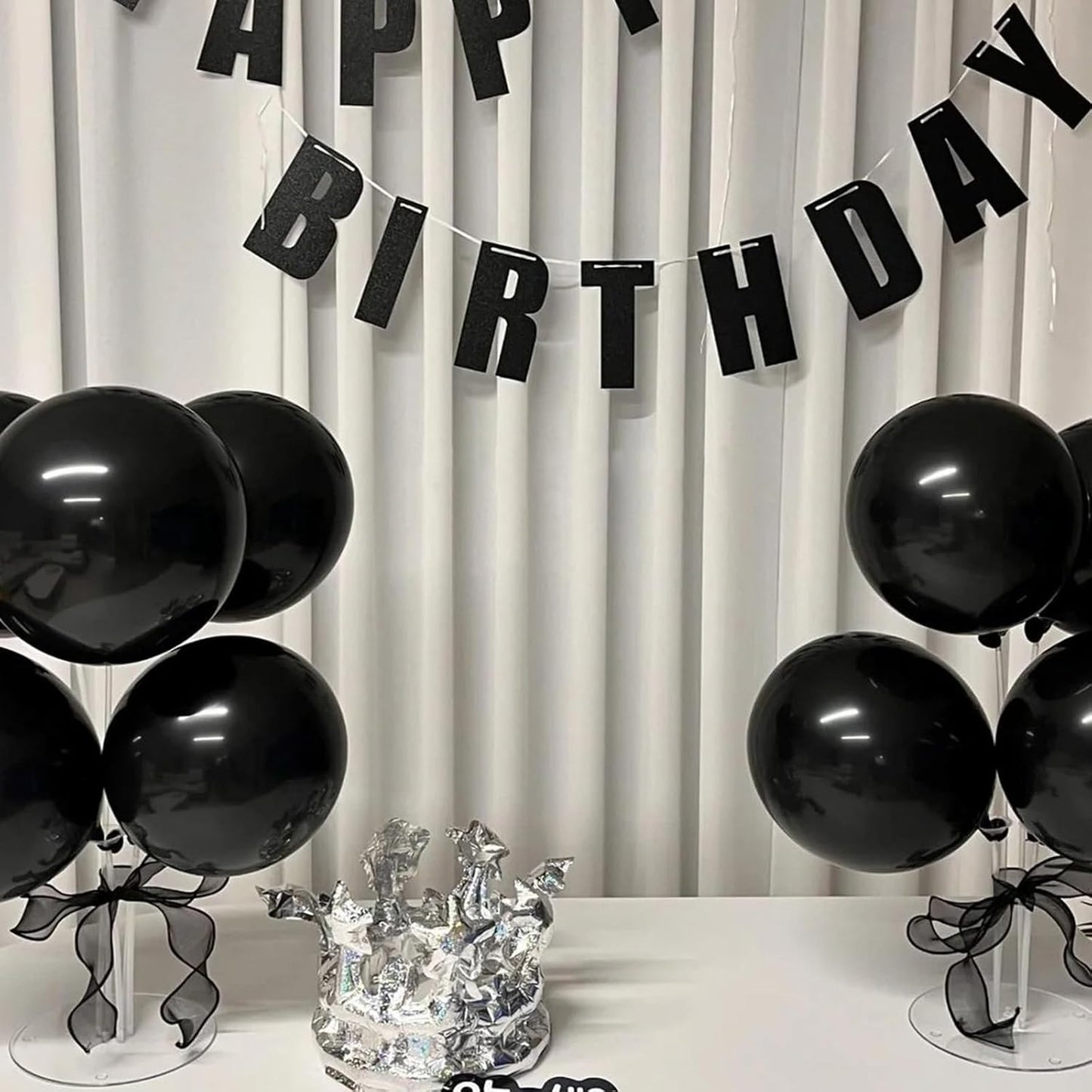 110pcs Black Balloon 12 inch, Black Latex Balloons for Birthday Party Baby Shower Wedding(with 2 Ribbons). - Colors A