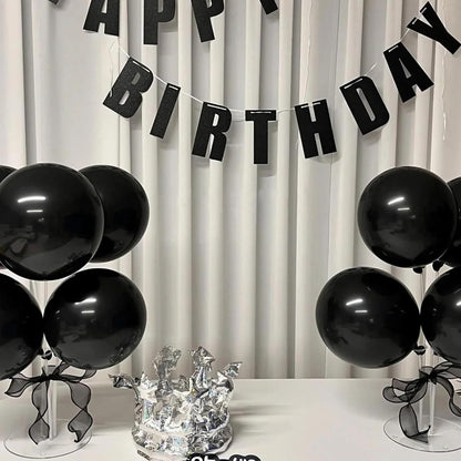 110pcs Black Balloon 12 inch, Black Latex Balloons for Birthday Party Baby Shower Wedding(with 2 Ribbons). - Colors A