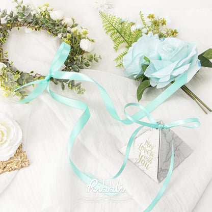 Ribbli Double Faced White Satin Ribbon,3/8” x Continuous 25 Yards,Fabric Ribbon use for Bows Bouquet,Gift Wrapping,Floral Arrangement