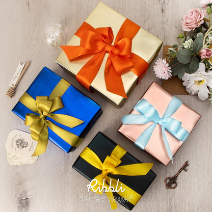 Ribbli Double Faced White Satin Ribbon,3/8” x Continuous 25 Yards,Fabric Ribbon use for Bows Bouquet,Gift Wrapping,Floral Arrangement