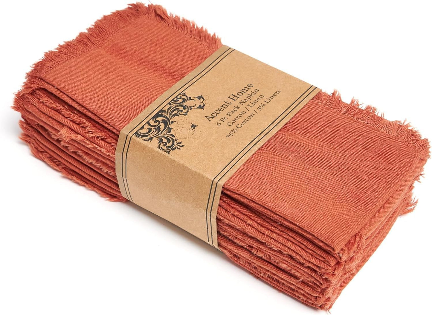 ACCENTHOME Natural Cotton Linen Napkin Set of 12 18x18 inch Dinner Napkins - Washable Soft Premium Hotel Quality Reusable Hemmed Edges Napkins Perfect Table Linens for Family Dinners, Weddings