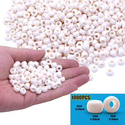 1000Pcs Glow in The Dark Pony Beads 9mm Plastic Kandi Beads Bulk for Friendship Bracelet Necklace Craft Jewelry Making Beads for Hair Braids 9 Color