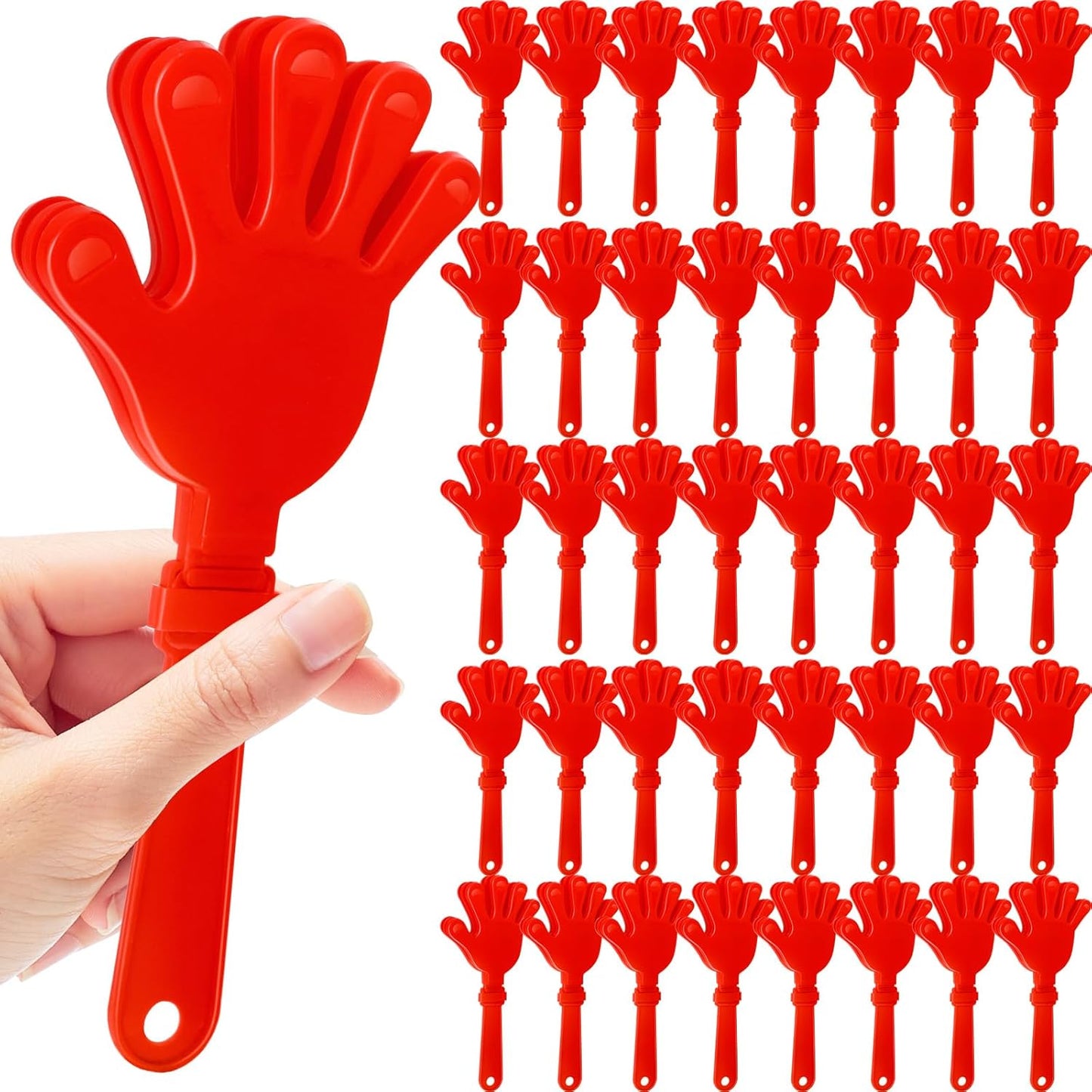 50 Pcs Hand Clappers Noisemakers 7.5 Inch Clappers Noisemakers Plastic Hand Clappers for Birthdays Game Football Sporting Events Cheers Supplies Dance Basketball Football Noisemakers(Black)