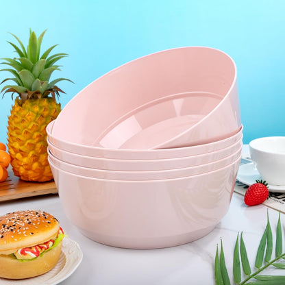 Hioasis 8 Pack Plastic Serving Bowls 128oz Gold Glitter Plastic Bowls Heavy Duty Disposable Serving Bowls for Party Snack & Salad & Candy & Bar Buffet