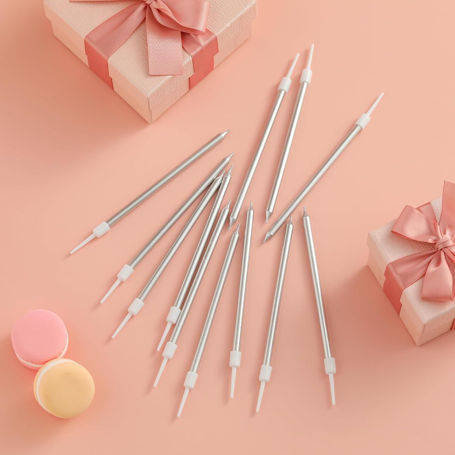 Pink Gold Long Thin Birthday Candles, Cake Candles, Birthday Parties, Wedding Decorations, Party Candles