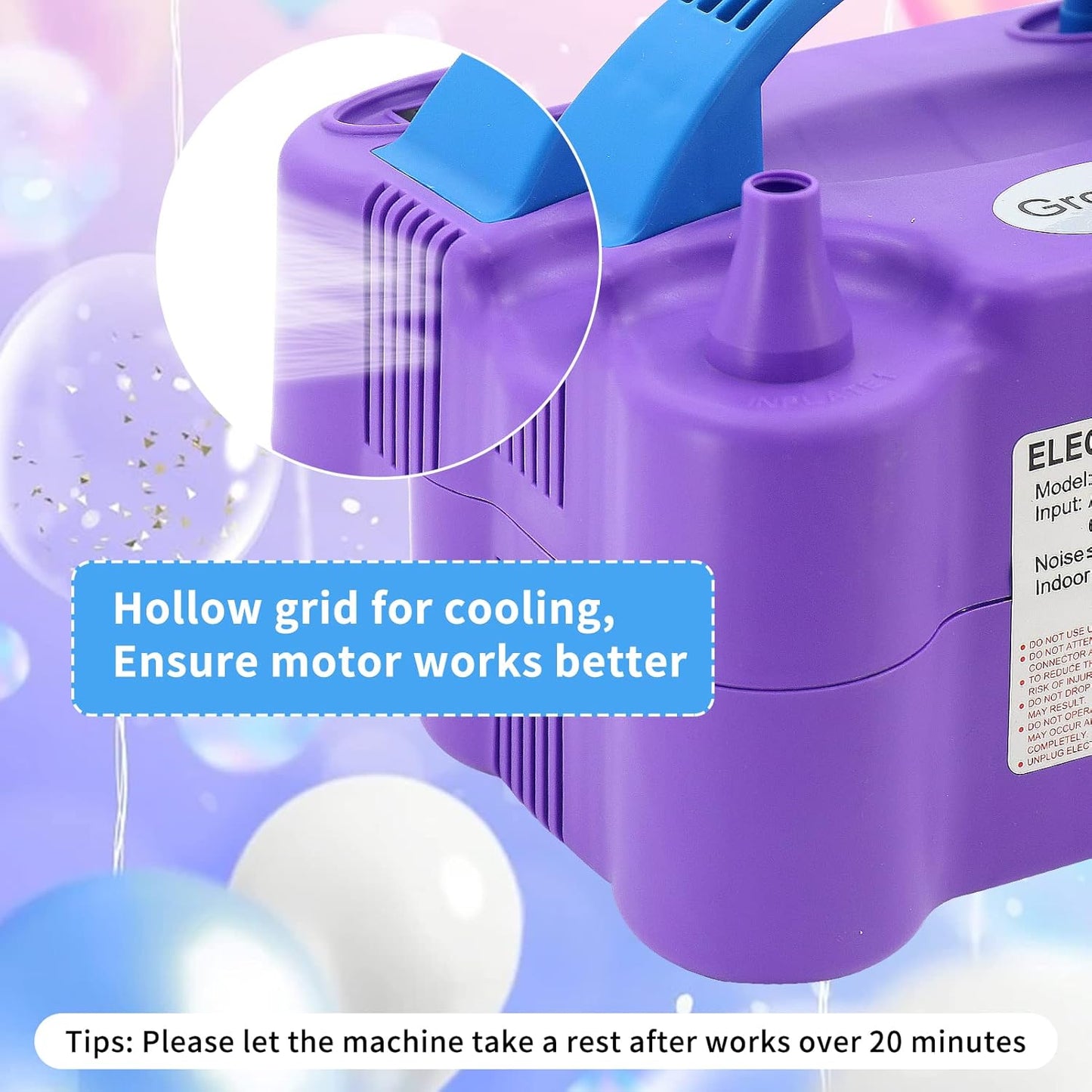 Growsun Balloon Pump Electric 110V 600W Balloon Garland Arch Kit Air Blower Inflator for Party Balloons Decoration Baby Shower Tape Strip Include