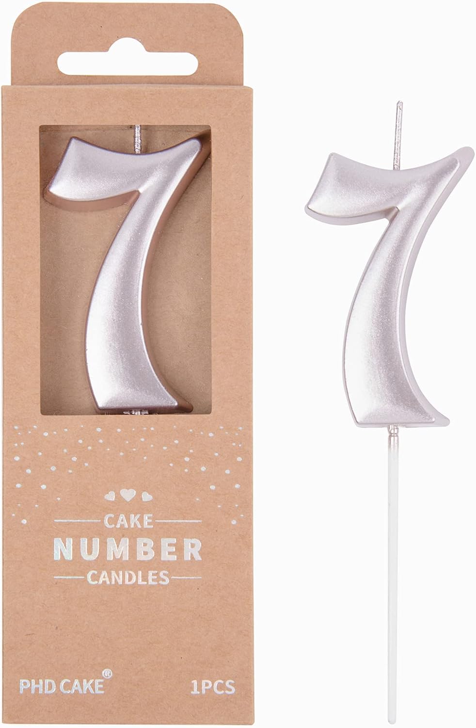 PHD CAKE 2.76 Inch Elegant Gold 1 Number Birthday Candles, Gold Number Candles, Cake Number Candles, Party Celebration