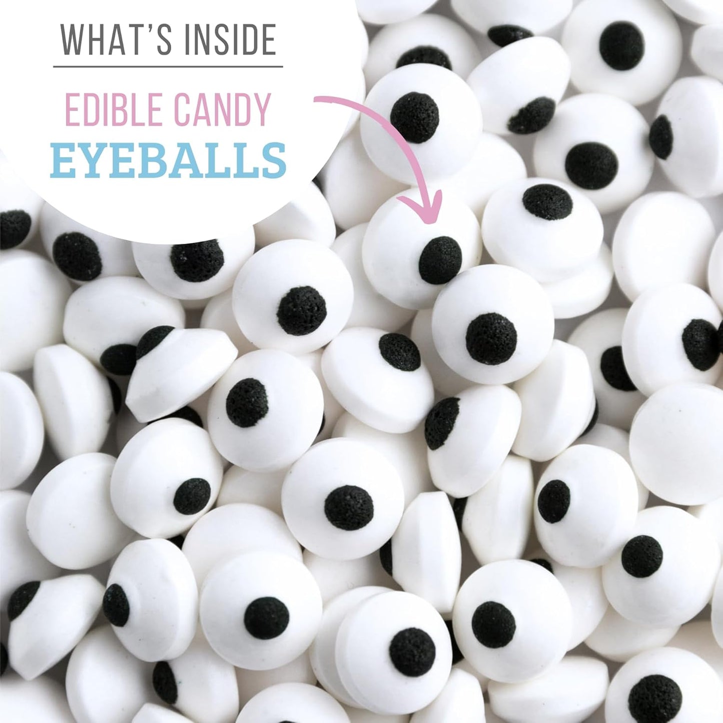 Sweets Indeed Dye-Free Candy Eyeball Sprinkles, 2.92 oz | Edible Sugar Eyeball Decorations for Cookies, Cupcakes & Cakes | No Artificial Dyes