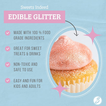 Sweets Indeed Edible Glitter, Perfect for Drinks, Cocktails, Beverages & Cake Decorating, Dessert Cake Topper, 4 grams (Gold 4g)