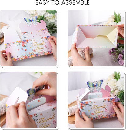VGOODALL 12PCS Butterfly Party Favor Boxes, Goodie Gable Treat Box Paper Candy Containers for Birthday Baby Shower Wedding Party