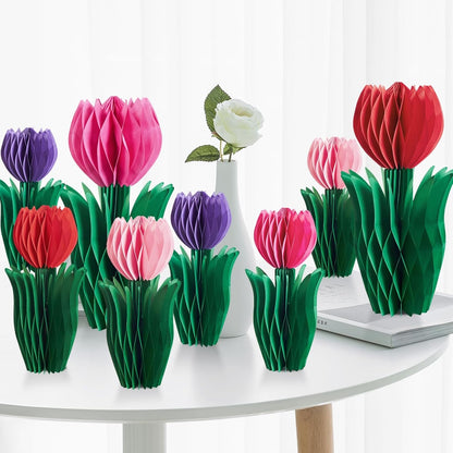 SUNBEAUTY 9PCS Spring Wildflower Party Decorations Wild Flowers Honeycomb Centerpieces for Tables Wildflower Birthday Spring Flower Theme Party Decorations for Garden Baby Shower, Easter, Mothers Day