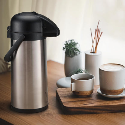 Coffee Carafe for Keeping Hot - 102oz/3L Airpot Coffee Dispenser with Pump - Insulated Stainless Steel Hot Beverage Dispenser for Parties - Thermal Carafe for Hot Drinks Water Tea Chocolate