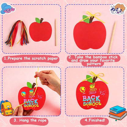 JULMELON 36 PCS Ocean Crafts, Rainbow Scratch Art Under The Sea Party Favors DIY Magic Color Summer Ocean Animals Scratch Cards for Summer Party Favors School Activities